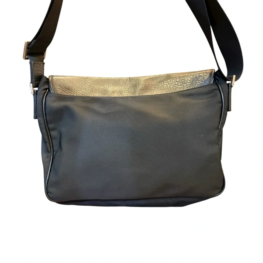 Salvatore Ferragamo Men’s Leather and Canvas Messenger Bag w COA
